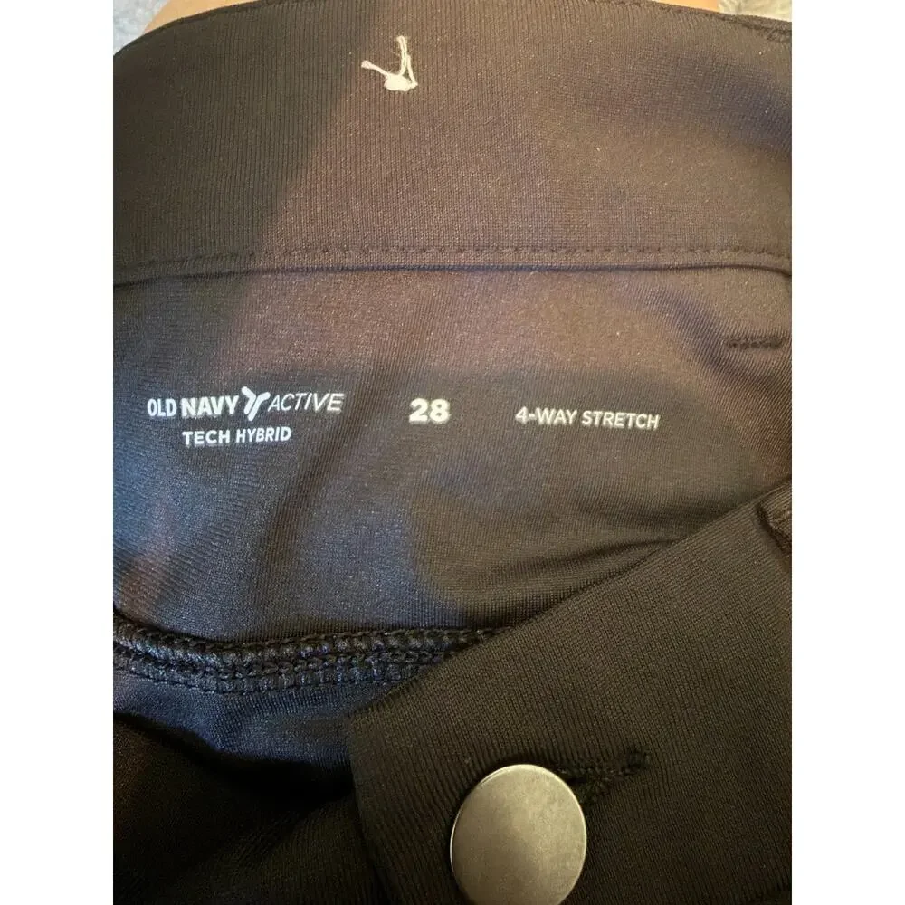 Old Navy Shorts Men's 28 Black Golf Active Tech Hybrid 8 Inseam 4-Way Stretch